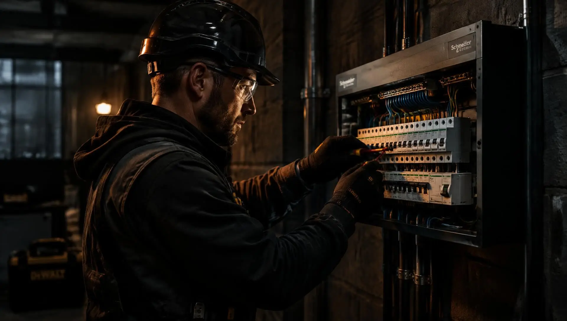 TSE electrician installing a distribution board in the North West